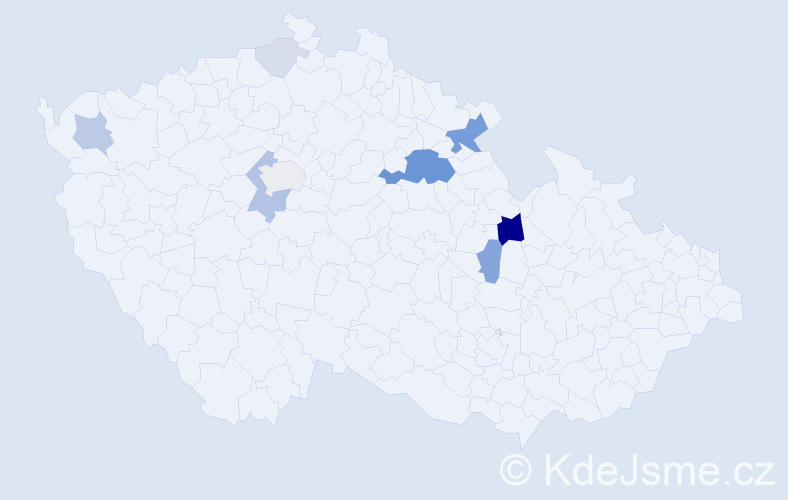 Příjmení: 'Krejsar', počet výskytů 31 v celé ČR