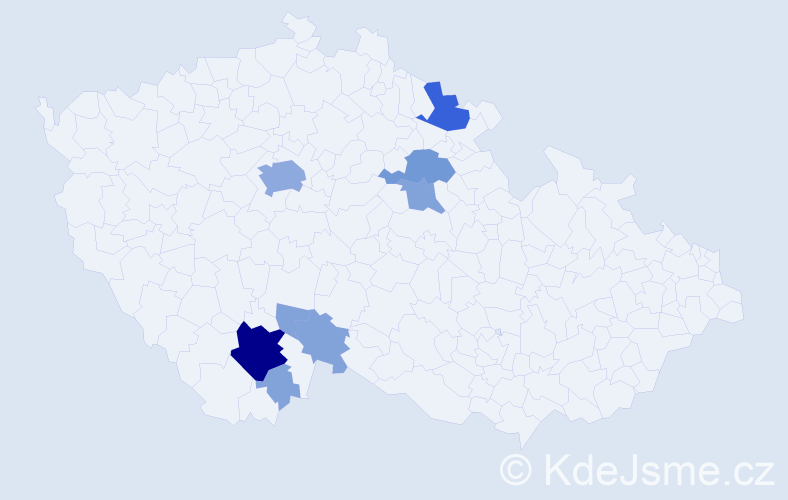 Příjmení: 'Mačí', počet výskytů 37 v celé ČR