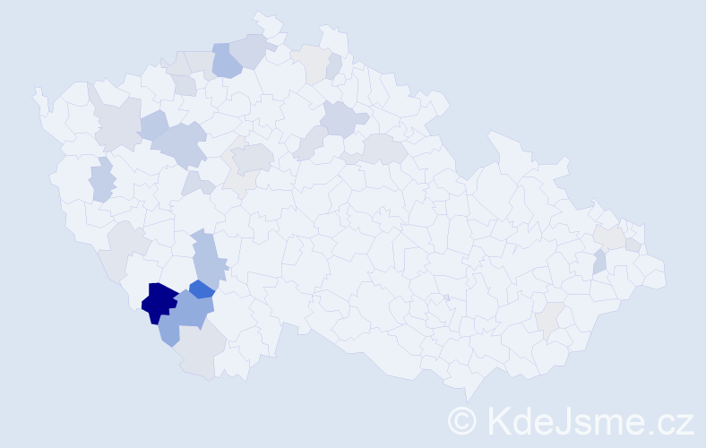 Příjmení: 'Bělecký', počet výskytů 81 v celé ČR