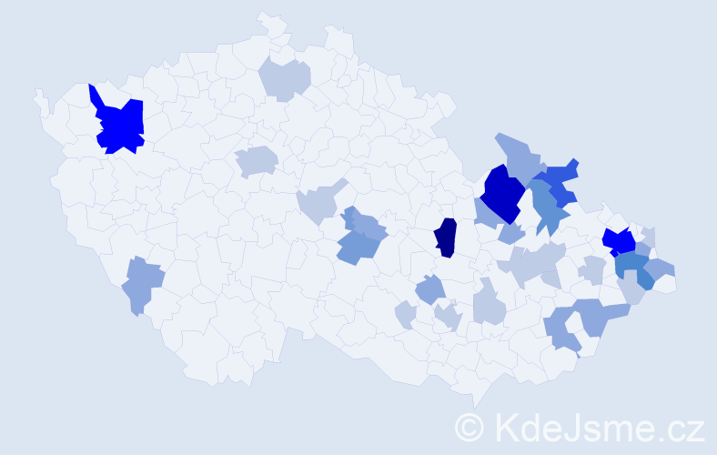 Příjmení: 'Frolo', počet výskytů 86 v celé ČR