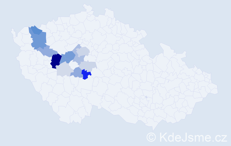 Příjmení: 'Tysl', počet výskytů 47 v celé ČR