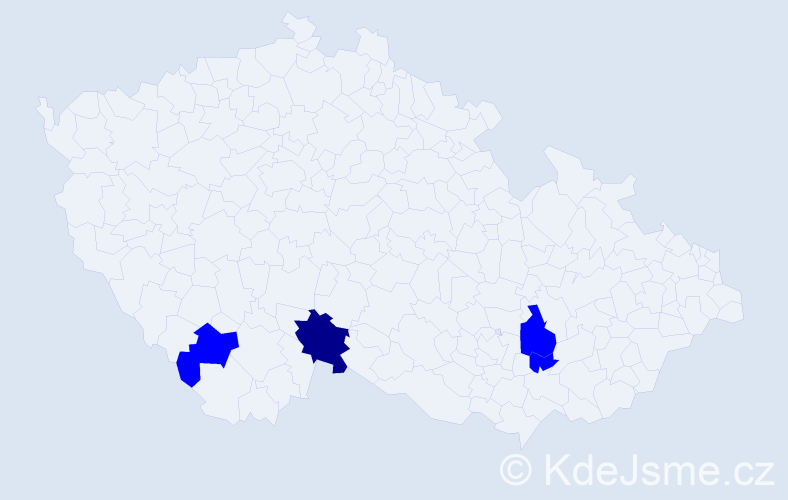 Příjmení: 'Krištan', počet výskytů 5 v celé ČR