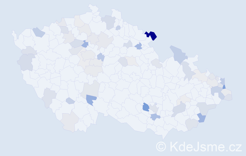 Příjmení: 'Gabrišová', počet výskytů 156 v celé ČR