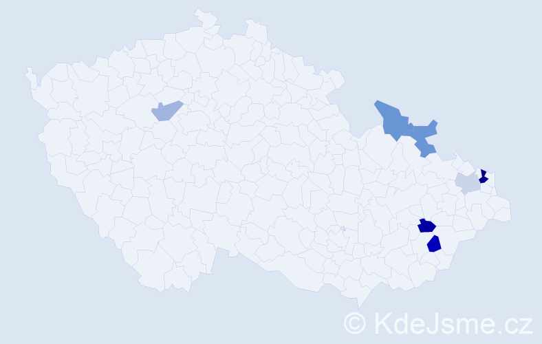 Příjmení: 'Matvejová', počet výskytů 9 v celé ČR