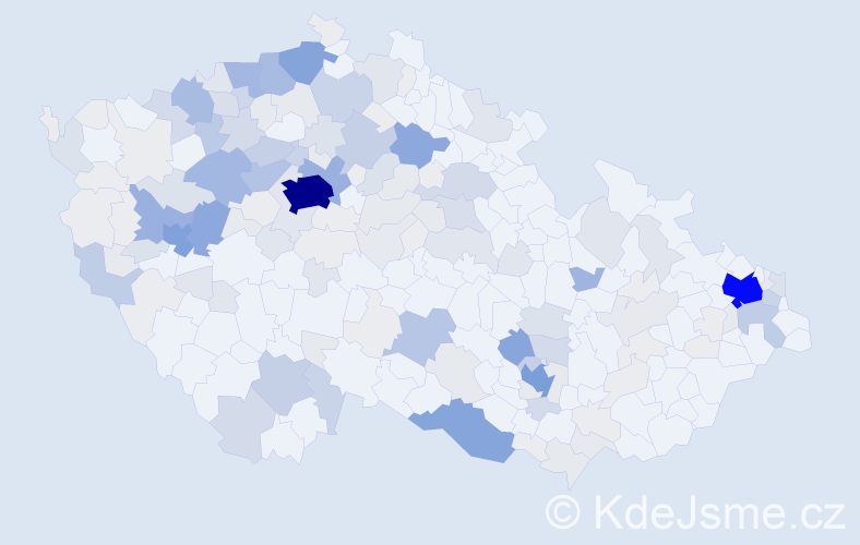 Příjmení: 'Kočková', počet výskytů 768 v celé ČR