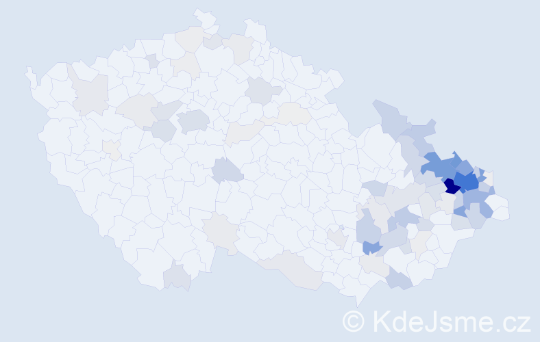 Příjmení: 'Dluhoš', počet výskytů 391 v celé ČR