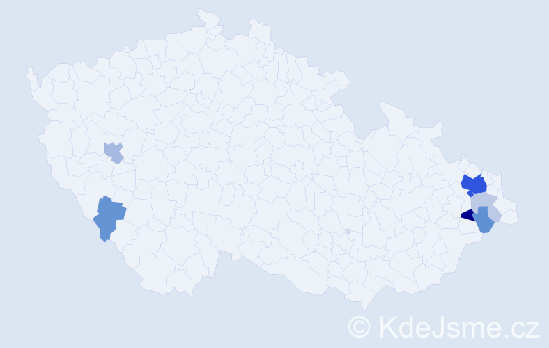 Příjmení: 'Sobas', počet výskytů 20 v celé ČR