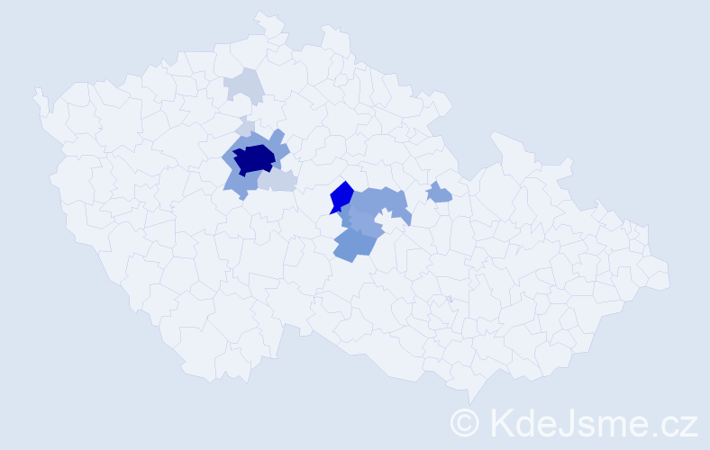 Příjmení: 'Dalešická', počet výskytů 45 v celé ČR