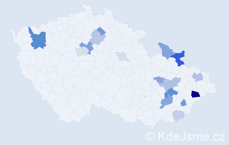 Příjmení: 'Sasáková', počet výskytů 56 v celé ČR