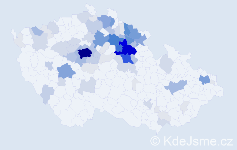 Příjmení: 'Rychterová', počet výskytů 329 v celé ČR