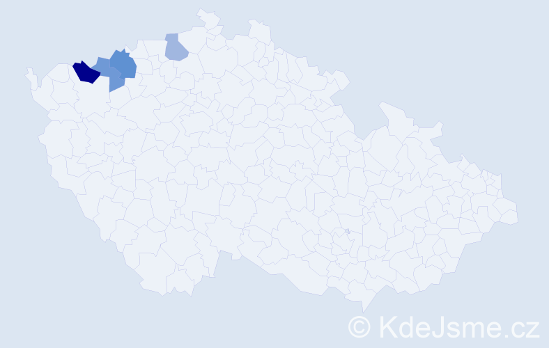 Příjmení: 'Egermannová', počet výskytů 6 v celé ČR