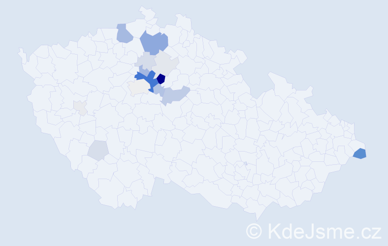 Příjmení: 'Křápová', počet výskytů 54 v celé ČR