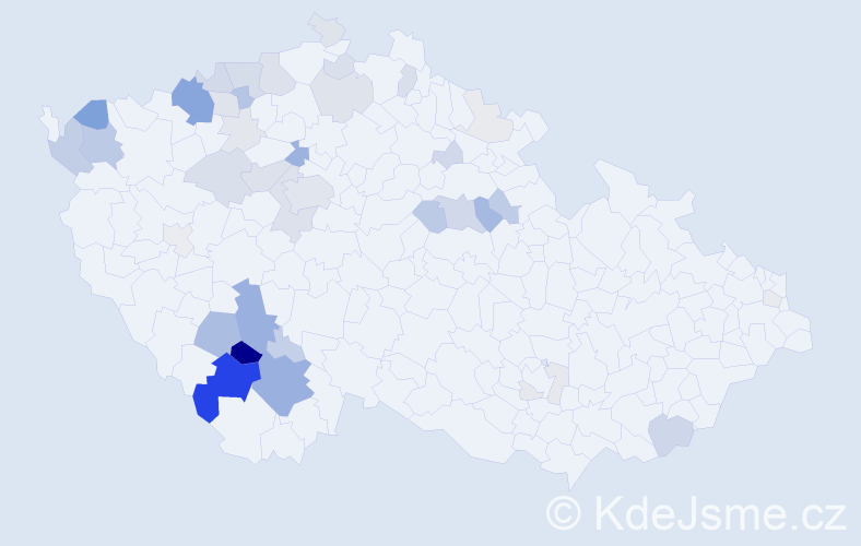 Příjmení: 'Karvánek', počet výskytů 148 v celé ČR