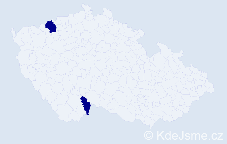 Příjmení: 'Schek', počet výskytů 2 v celé ČR