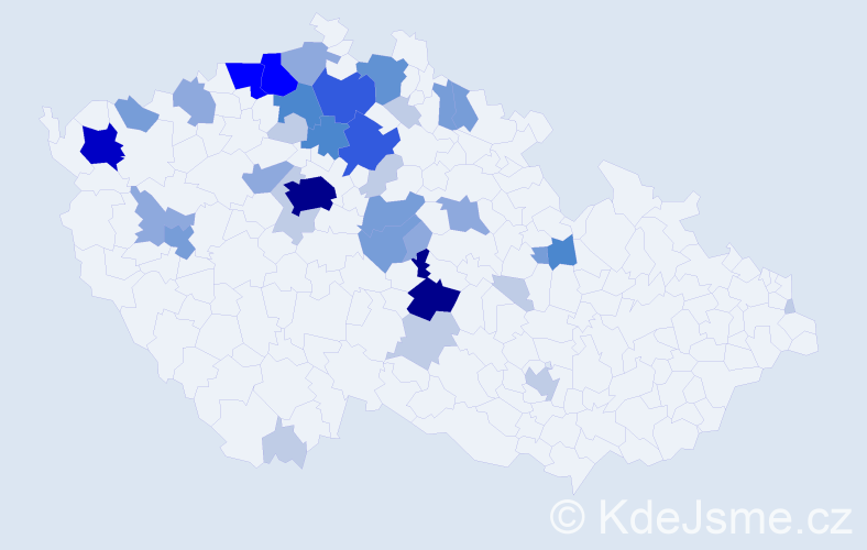 Příjmení: 'Brejšová', počet výskytů 118 v celé ČR