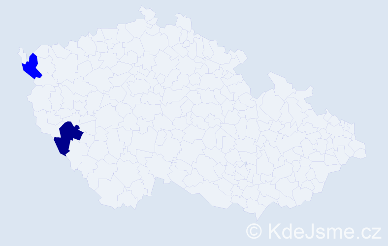 Příjmení: 'Vendlberger', počet výskytů 9 v celé ČR