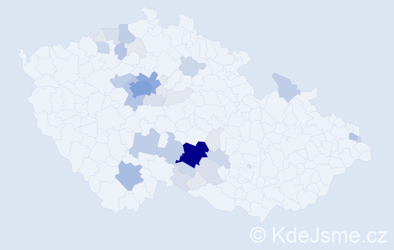 Příjmení: 'Bambula', počet výskytů 131 v celé ČR