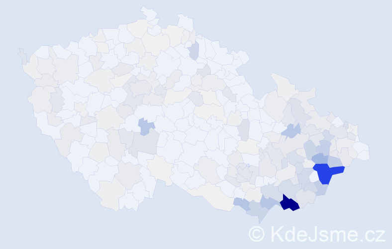 Příjmení: 'Maňáková', počet výskytů 985 v celé ČR