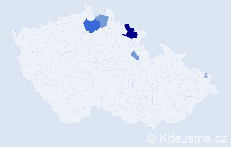 Příjmení: 'Kačániová', počet výskytů 19 v celé ČR