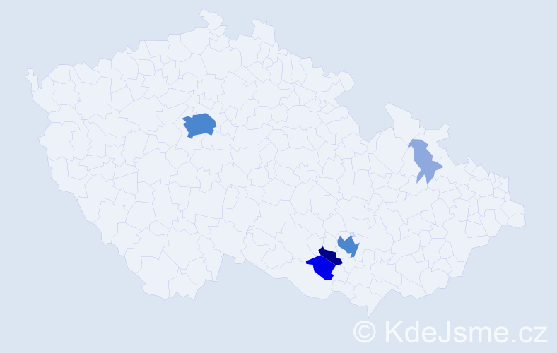 Příjmení: 'Lesonický', počet výskytů 18 v celé ČR