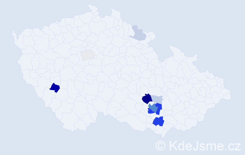 Příjmení: 'Habrovcová', počet výskytů 41 v celé ČR