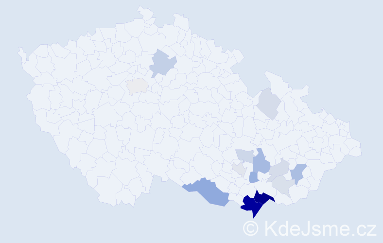 Příjmení: 'Redková', počet výskytů 51 v celé ČR