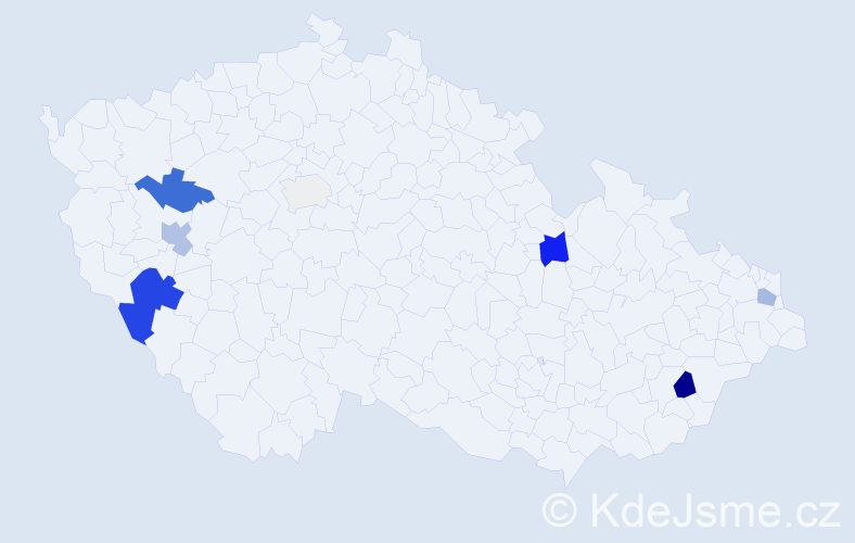 Příjmení: 'Krisl', počet výskytů 27 v celé ČR