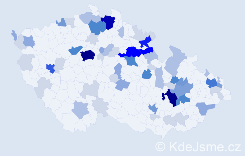 Příjmení: 'Kleiner', počet výskytů 222 v celé ČR