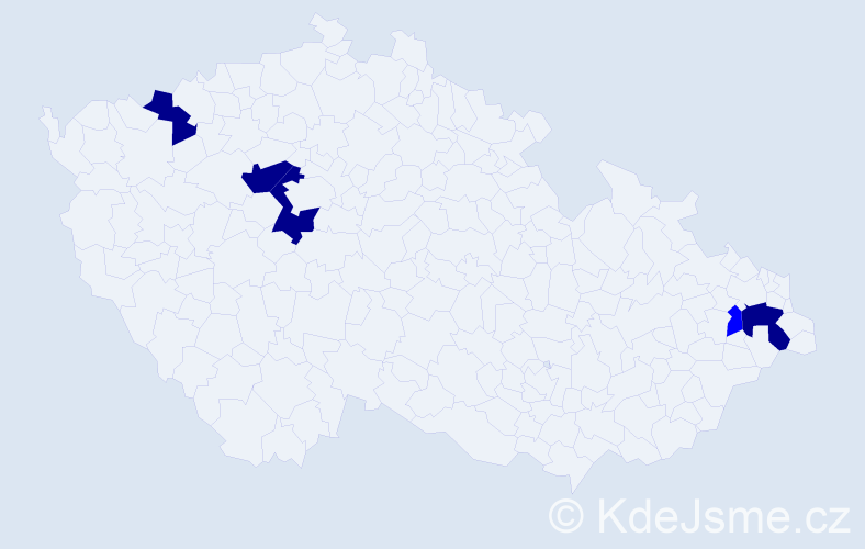 Příjmení: 'Coka', počet výskytů 9 v celé ČR