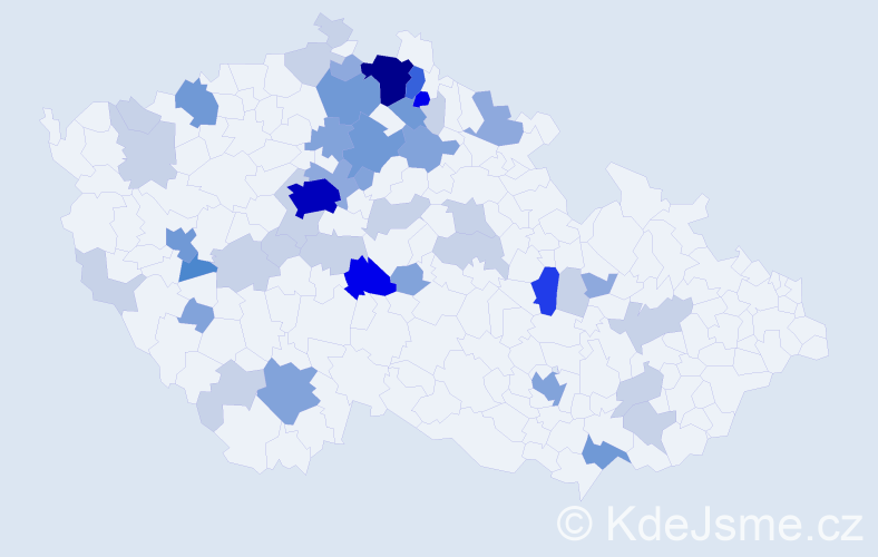 Příjmení: 'Fotr', počet výskytů 135 v celé ČR