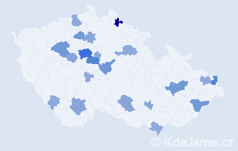 Příjmení: 'Szalai', počet výskytů 58 v celé ČR