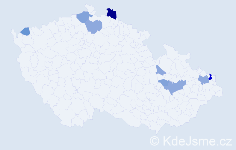 Příjmení: 'Velzel', počet výskytů 26 v celé ČR