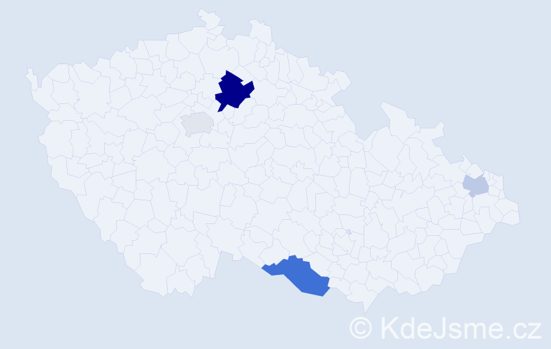 Příjmení: 'Ungureanu', počet výskytů 8 v celé ČR