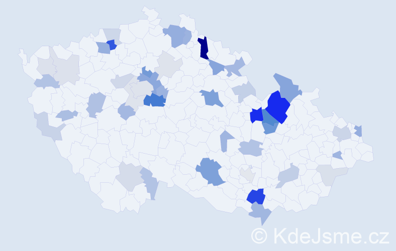 Příjmení: 'Hauk', počet výskytů 145 v celé ČR