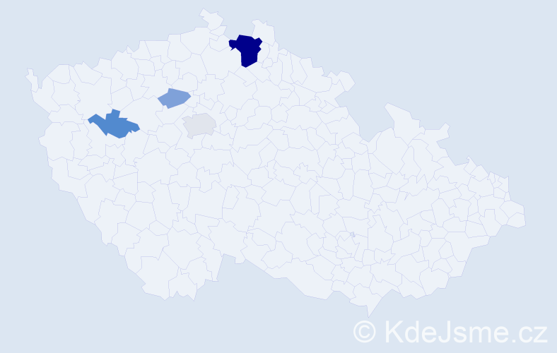 Příjmení: 'Vursta', počet výskytů 14 v celé ČR