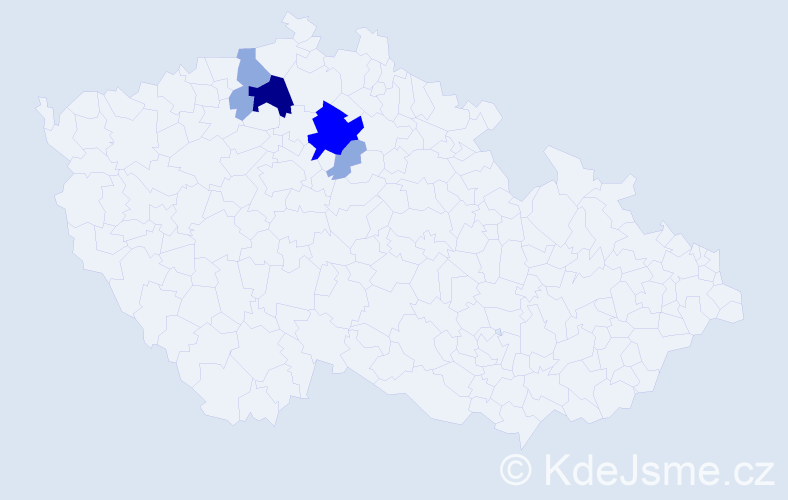 Příjmení: 'Potor', počet výskytů 12 v celé ČR