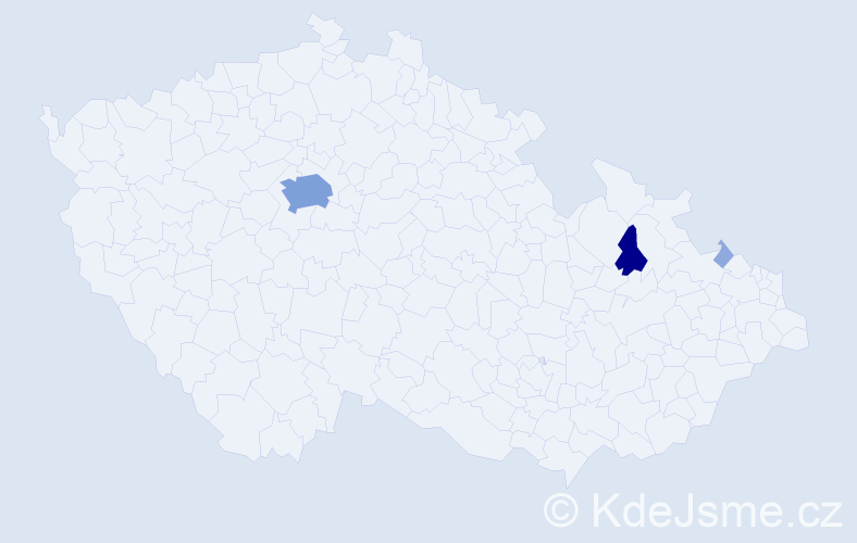 Příjmení: 'Čušková', počet výskytů 16 v celé ČR