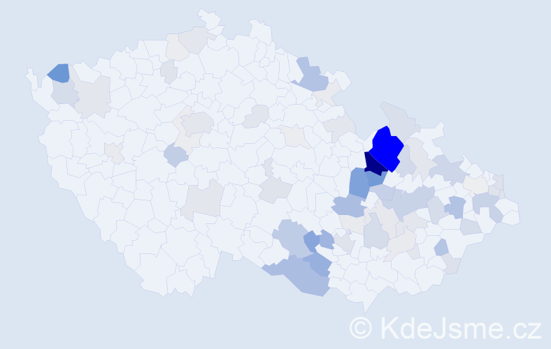 Příjmení: 'Soural', počet výskytů 258 v celé ČR