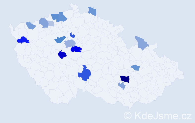 Příjmení: 'Hoppe', počet výskytů 59 v celé ČR