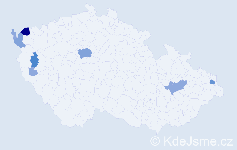 Příjmení: 'Fizik', počet výskytů 22 v celé ČR