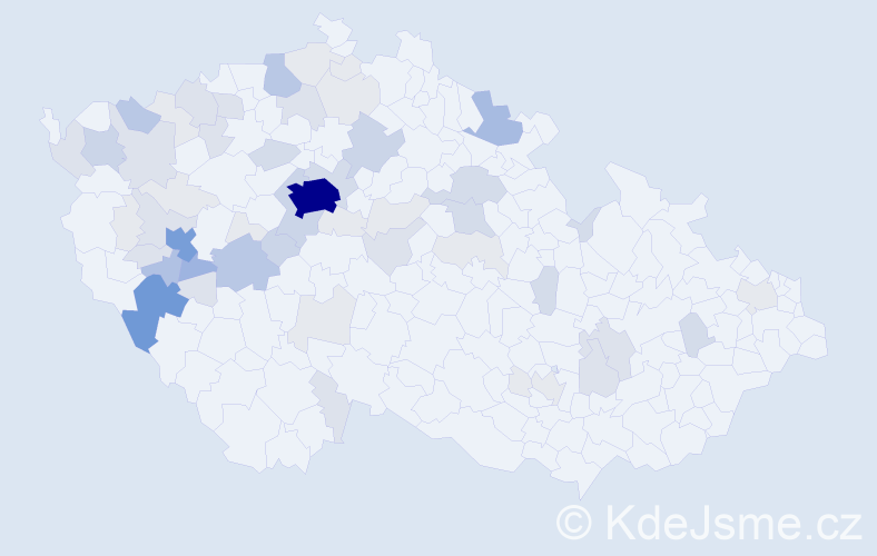 Příjmení: 'Pechanová', počet výskytů 207 v celé ČR