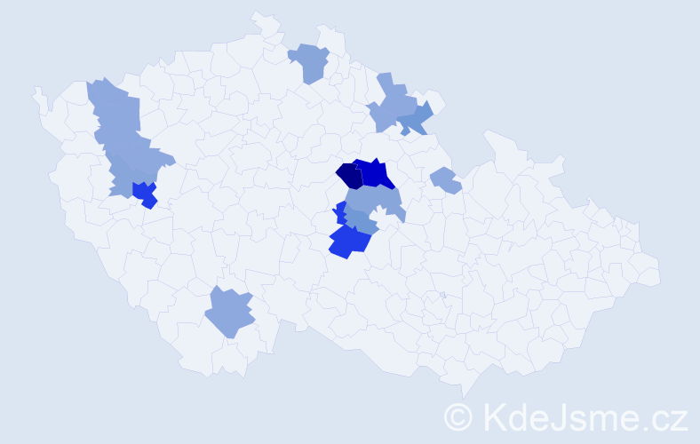 Příjmení: 'Danielková', počet výskytů 48 v celé ČR