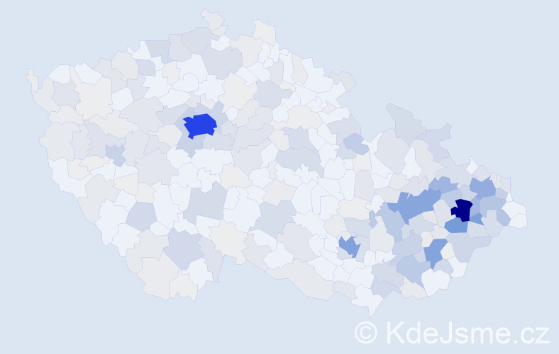 Příjmení: 'Černoch', počet výskytů 1181 v celé ČR