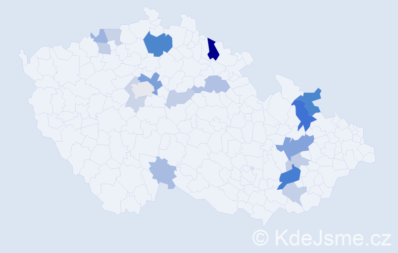 Příjmení: 'Heglasová', počet výskytů 39 v celé ČR