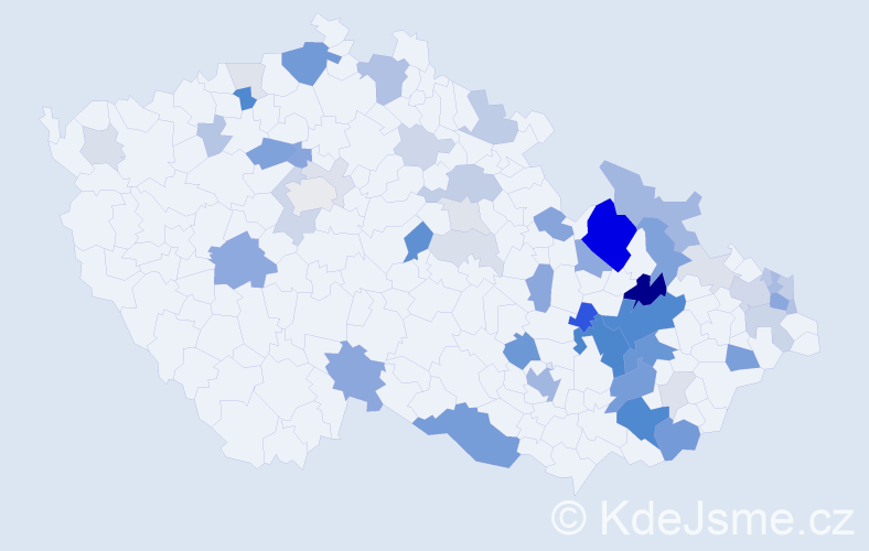Příjmení: 'Kluková', počet výskytů 186 v celé ČR