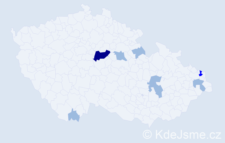 Příjmení: 'Rapčáková', počet výskytů 14 v celé ČR