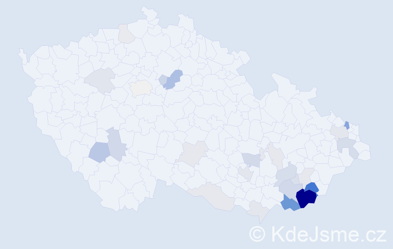 Příjmení: 'Kopunec', počet výskytů 84 v celé ČR