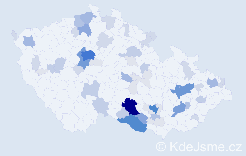 Příjmení: 'Dusík', počet výskytů 218 v celé ČR