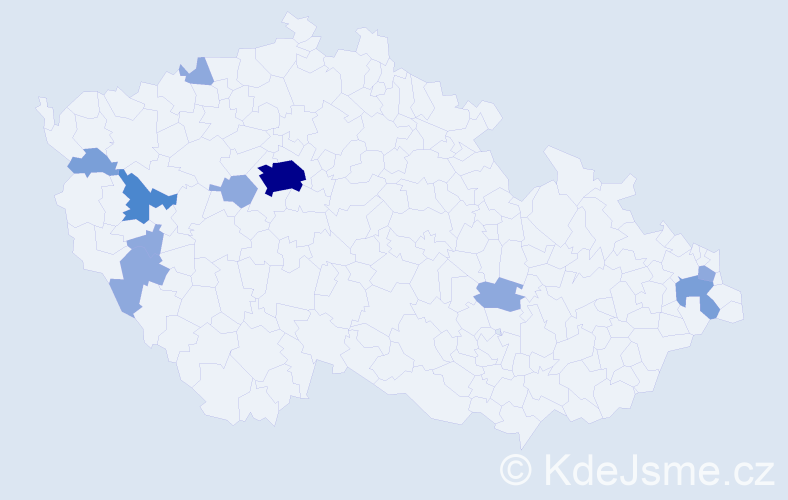 Příjmení: 'Fuseková', počet výskytů 20 v celé ČR