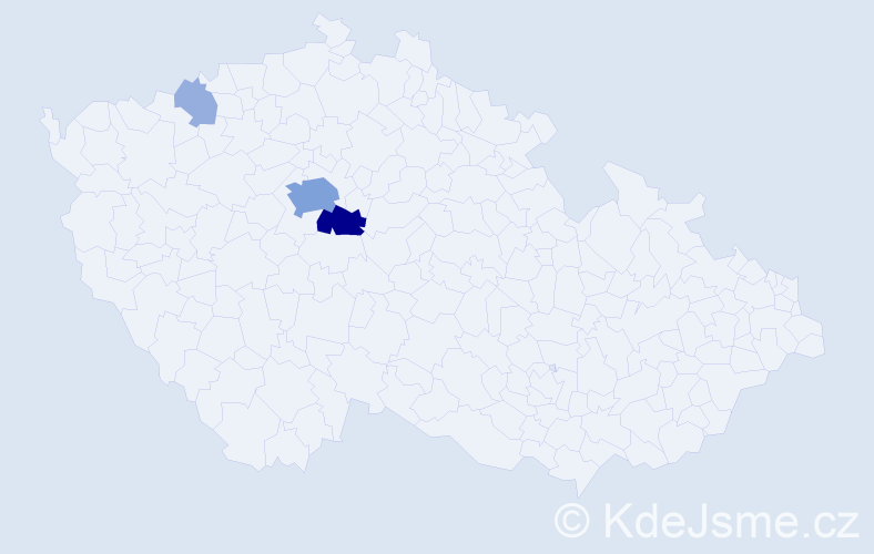 Příjmení: 'Meskařová', počet výskytů 18 v celé ČR